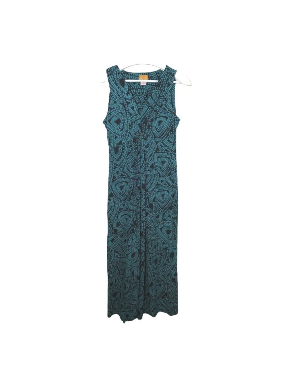 Ruby Rd Maxi Dress Womens Small Blue Abstract Print Sleeveless Stretch Casual